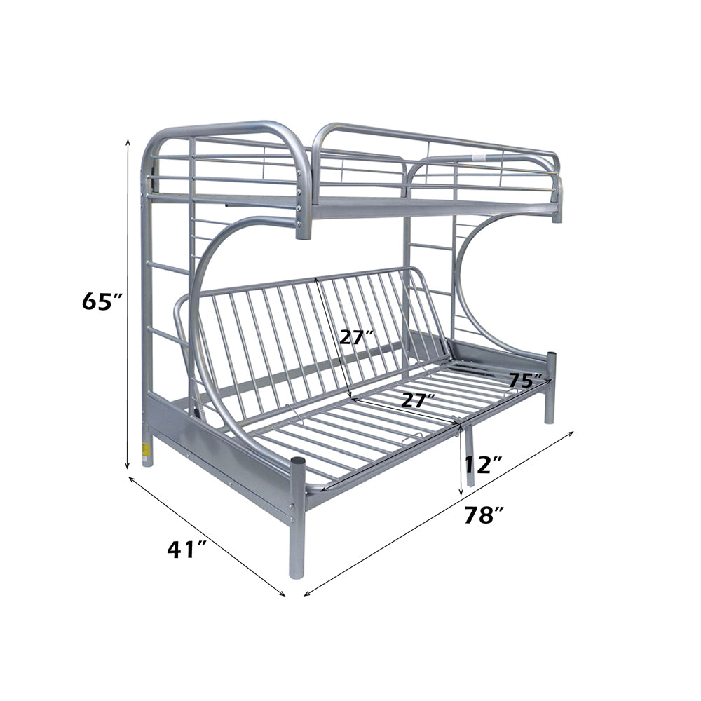 Eclipse Futon Bunk Bed (T/F), Silver