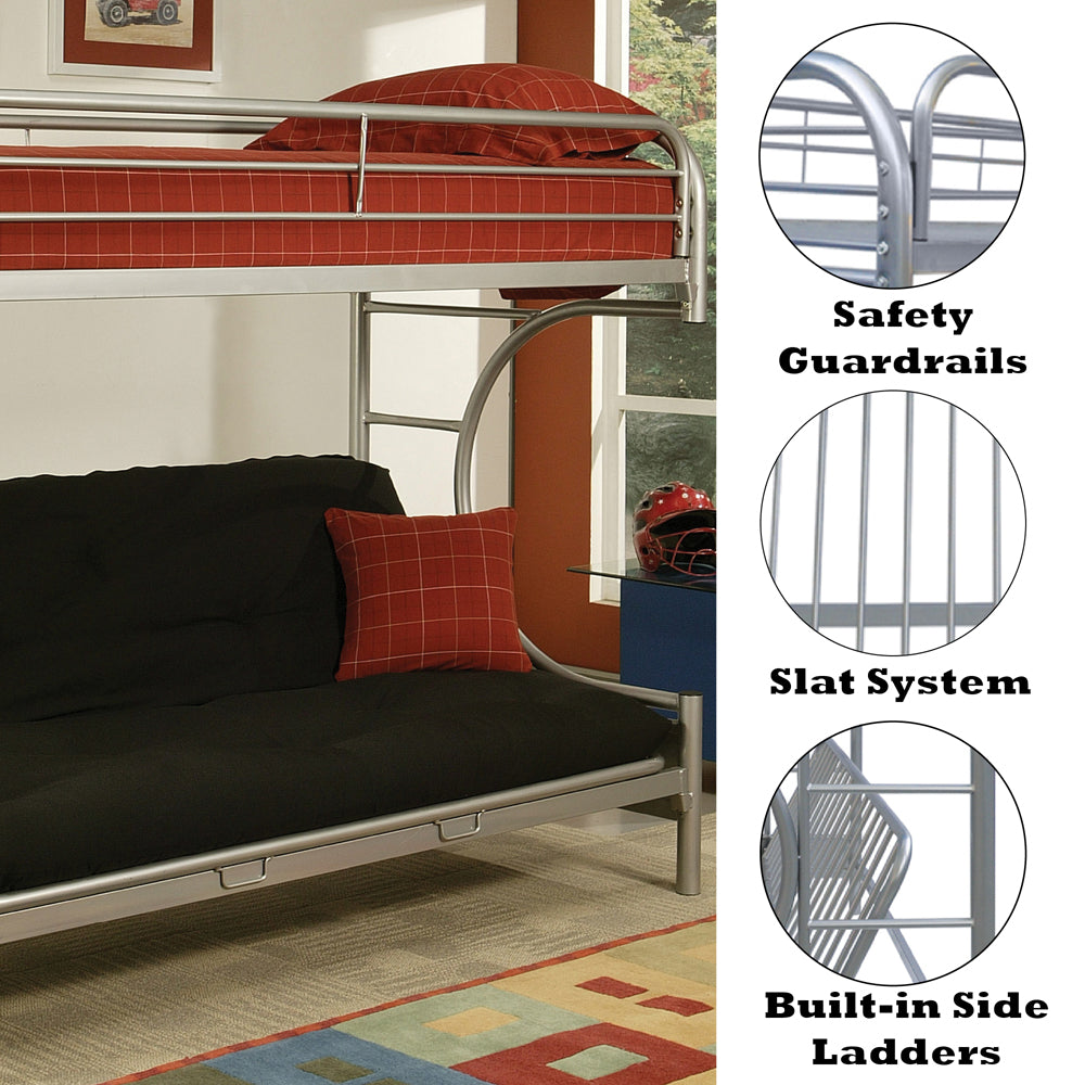 Eclipse Futon Bunk Bed (T/F), Silver