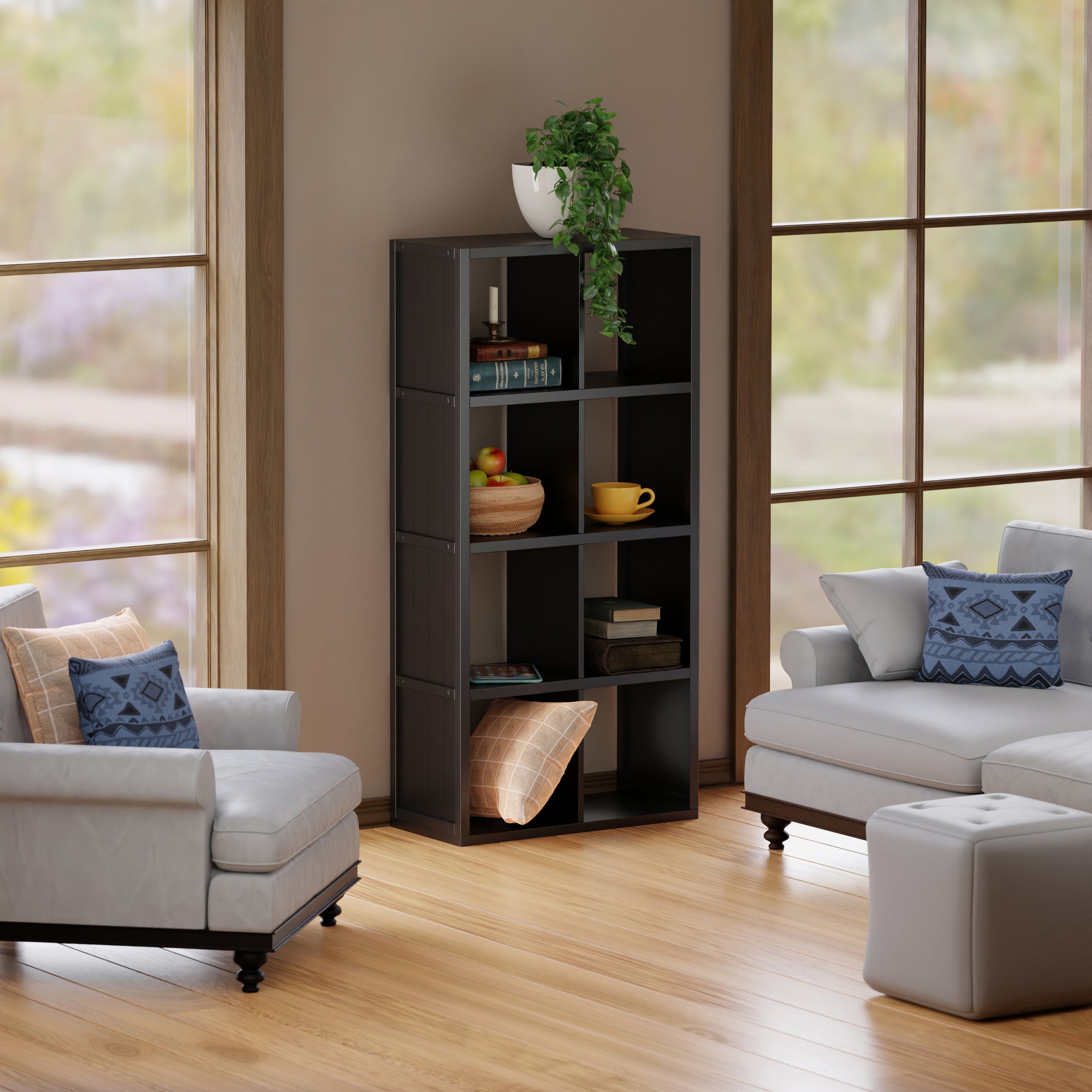 Timothy 4x2 Storage Cube Shelf, Black