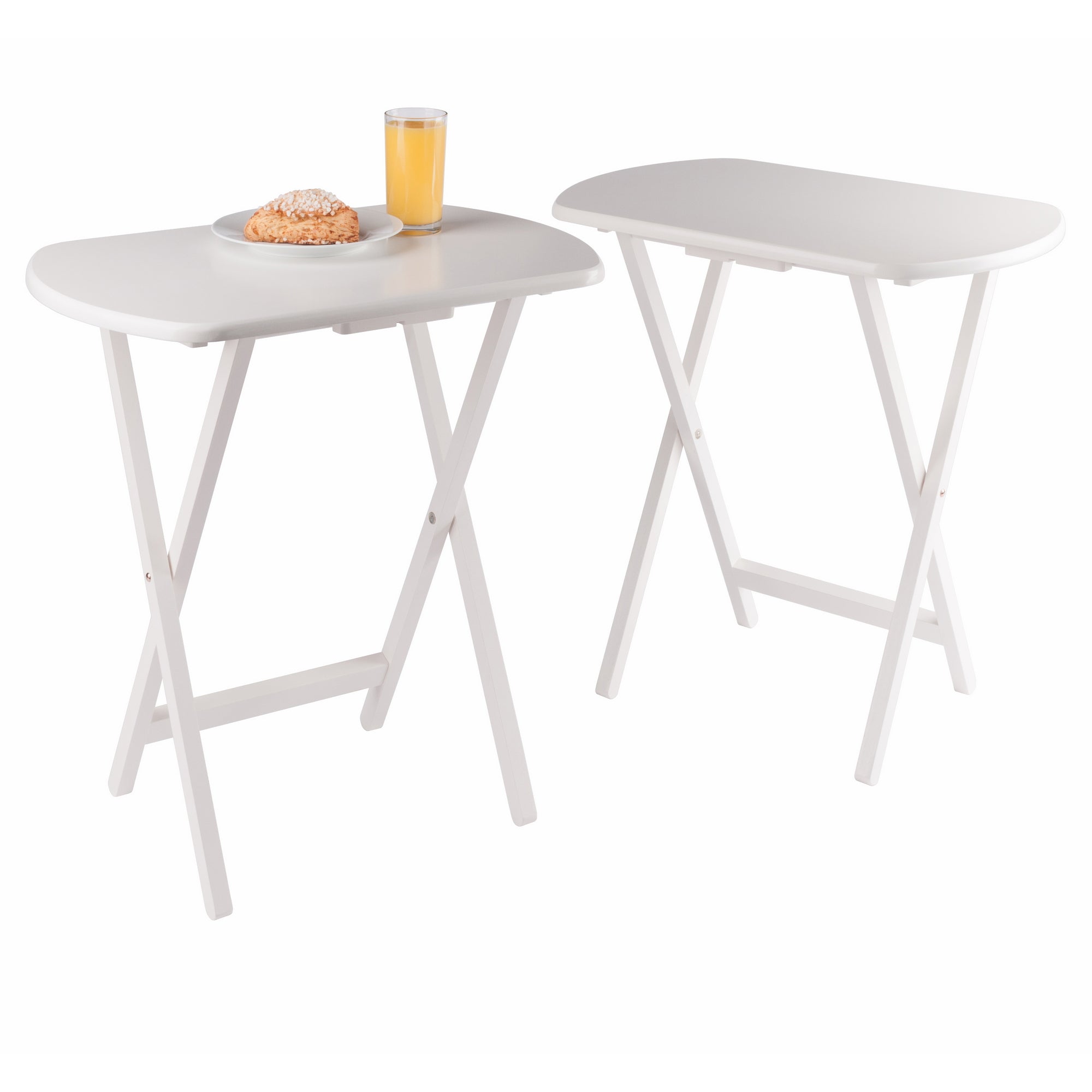 Corbett 2-Pc Oversized Snack Tables, White