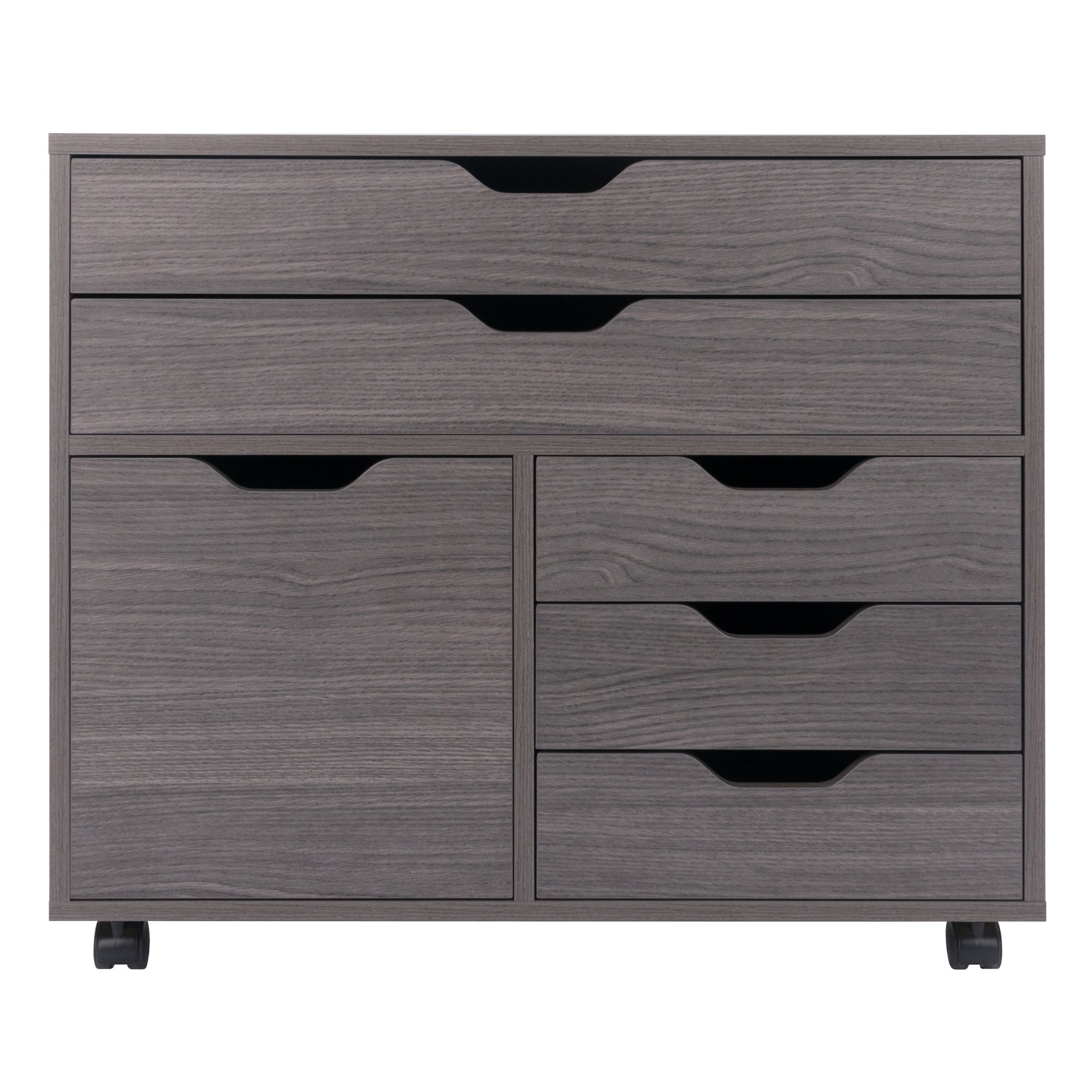 Halifax 3-Section Multi-Storage Mobile Cabinet, Charcoal