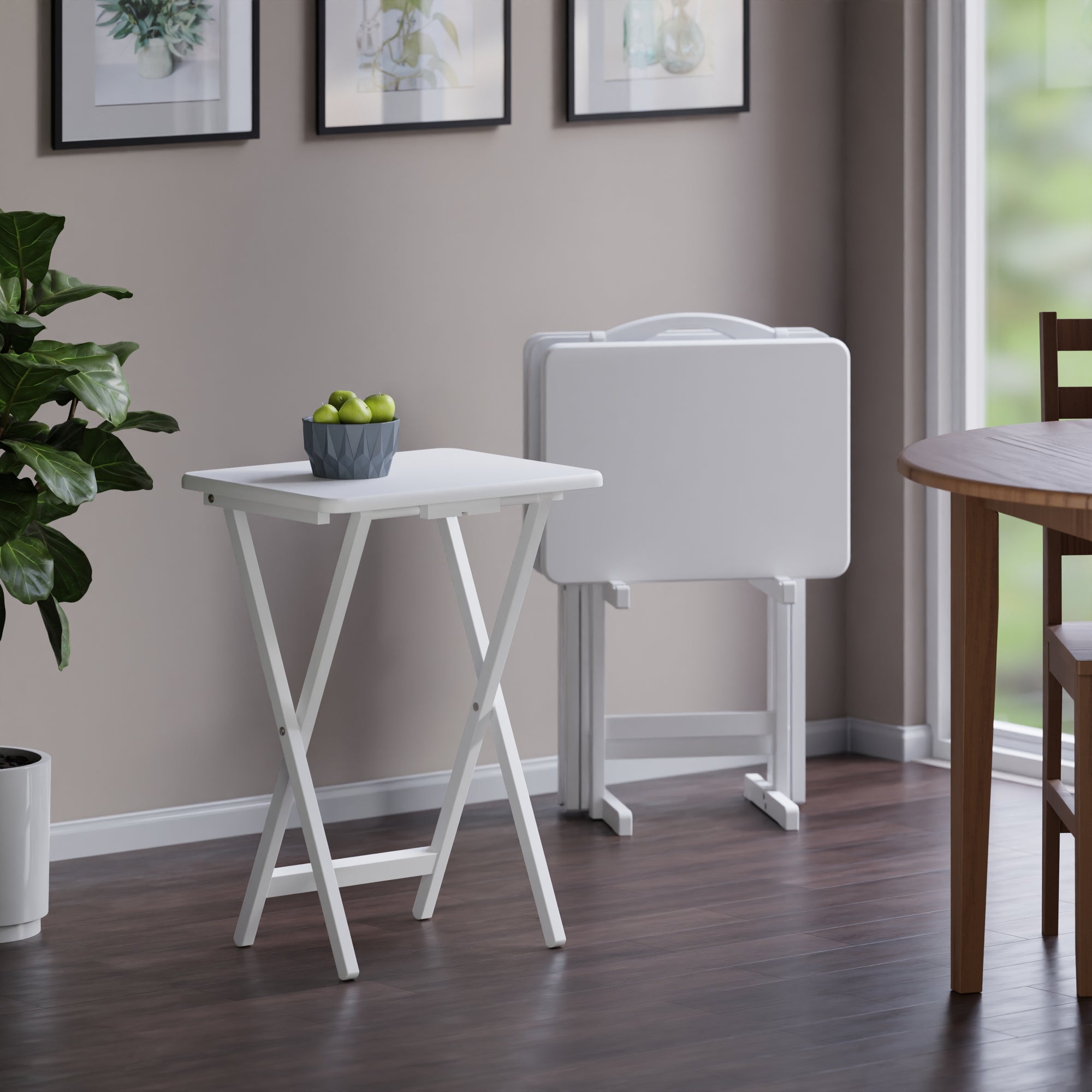 Alex 5-Pc Snack Table Set, White