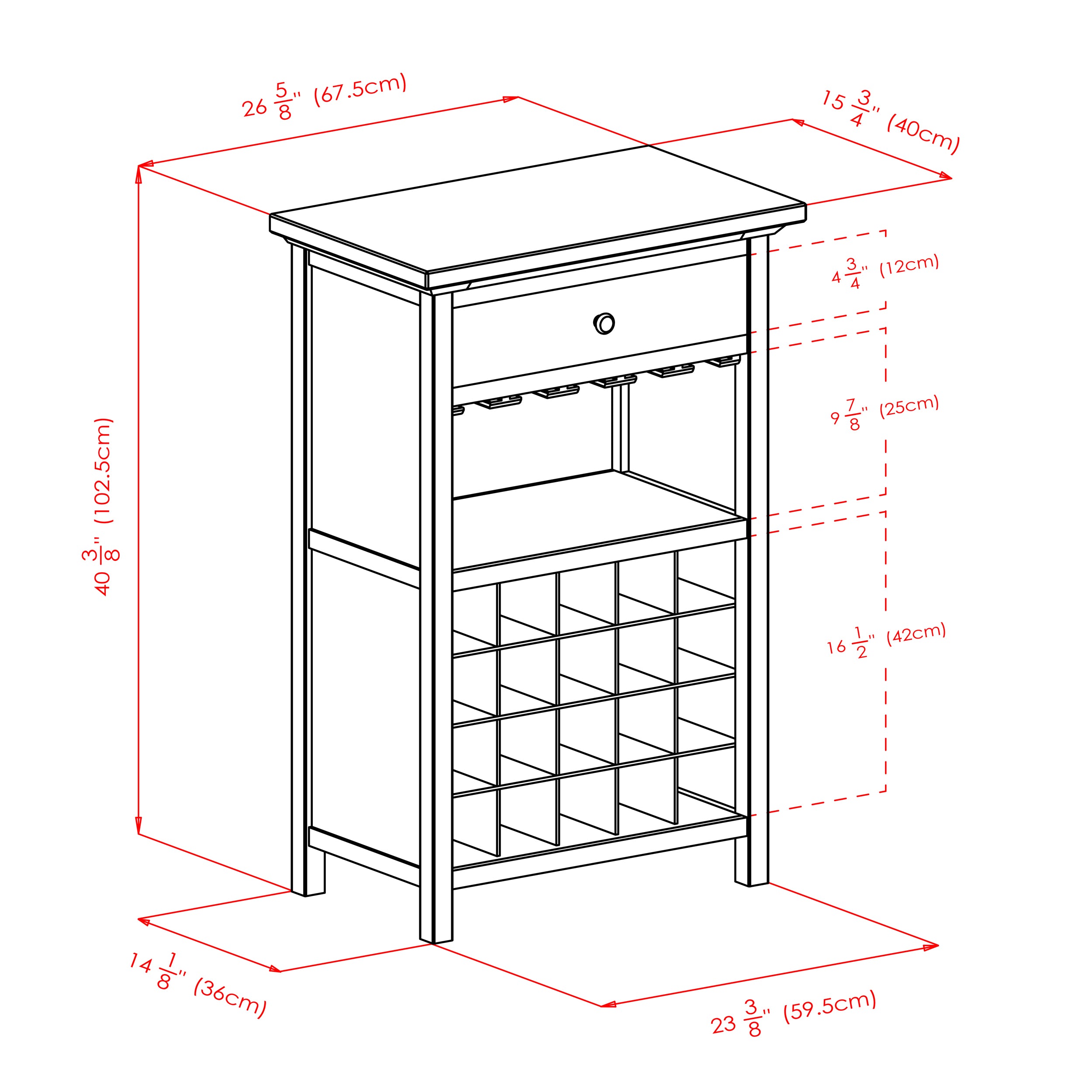 Chablis Wine Cabinet, Walnut