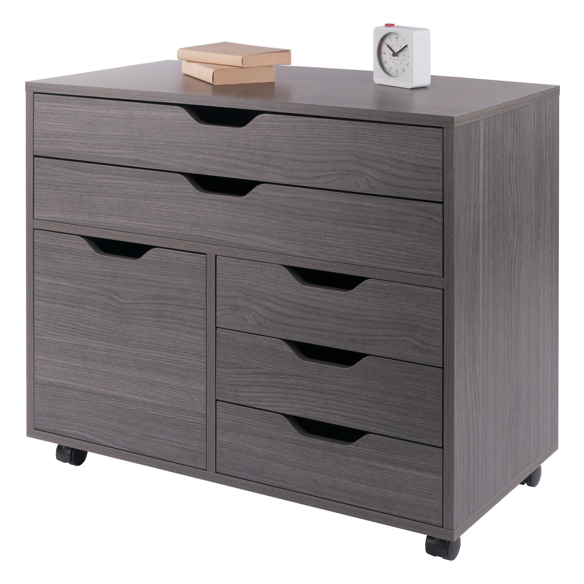 Halifax 3-Section Multi-Storage Mobile Cabinet, Charcoal