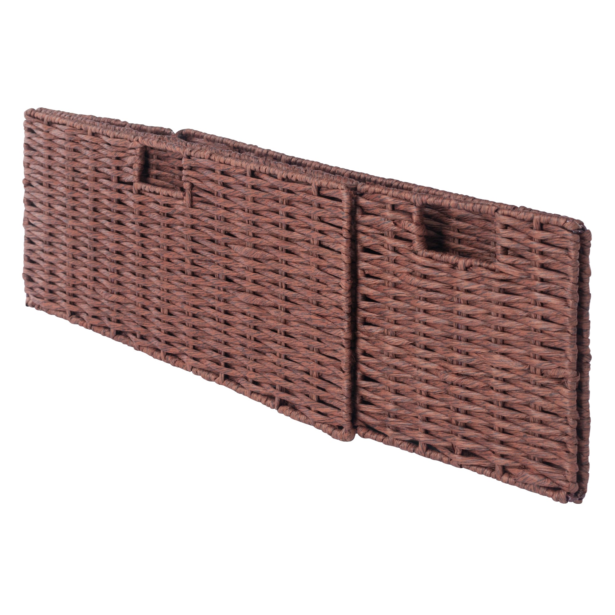 Tessa 3-Pc Foldable Woven Rope Basket Set, Walnut