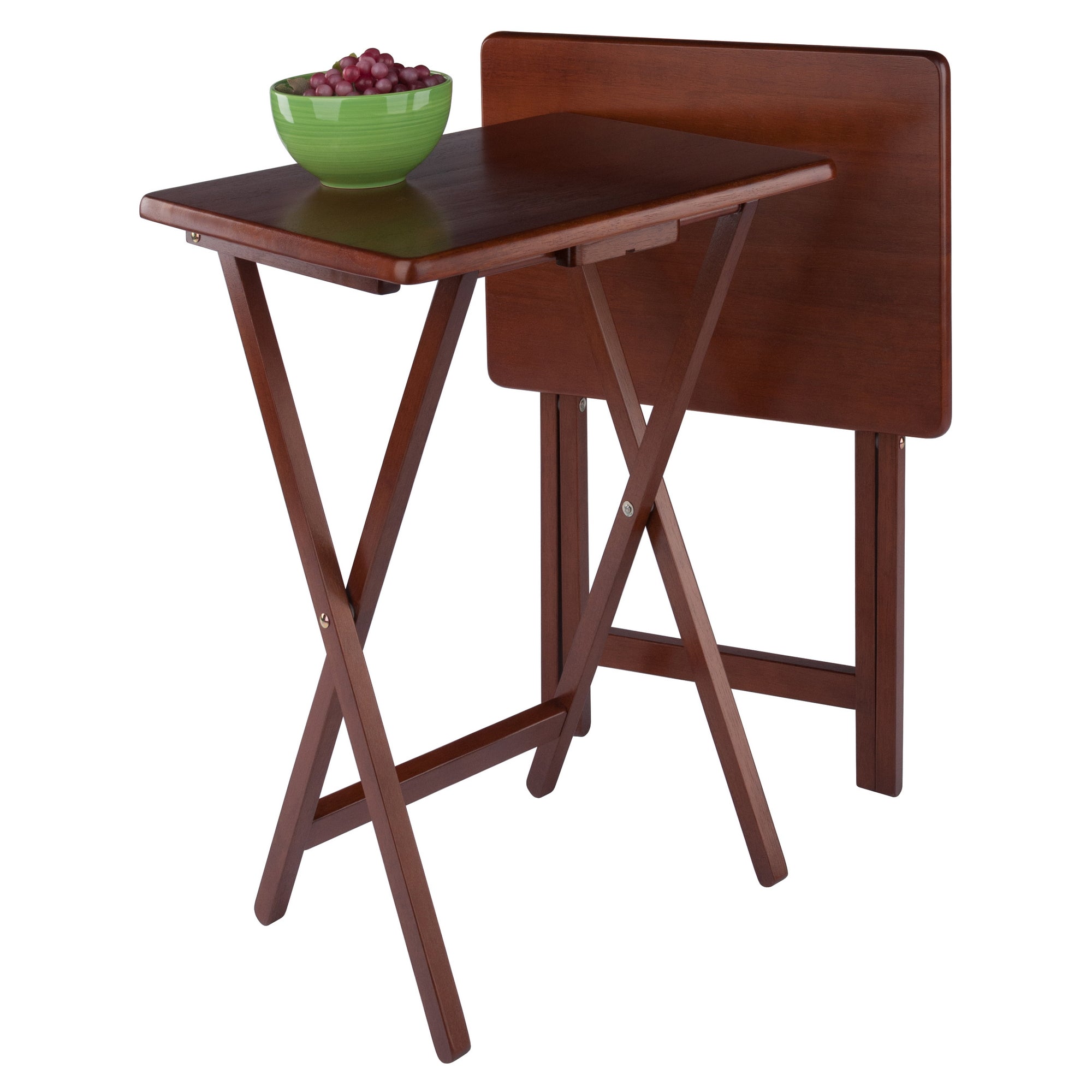 Alex 2-Pc Snack Tables, Walnut