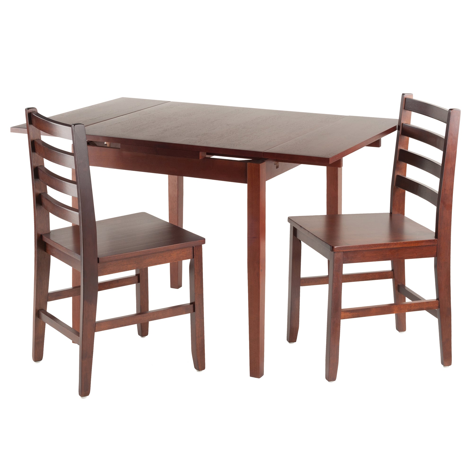 Pulman 3-Pc Dining Table with Ladder-back Chairs, in Walnut