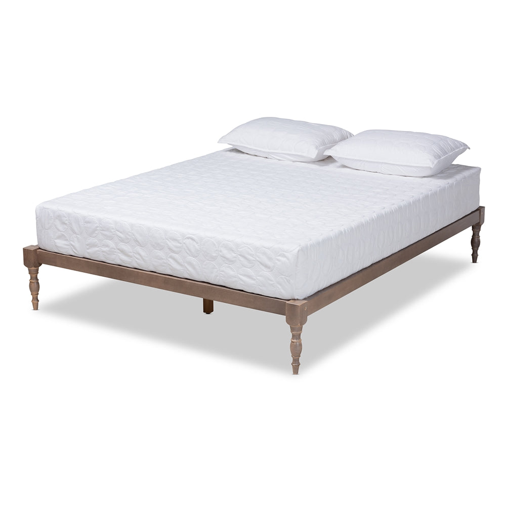 Iseline Walnut Brown Finished Wood Full Size Platform Bed Frame