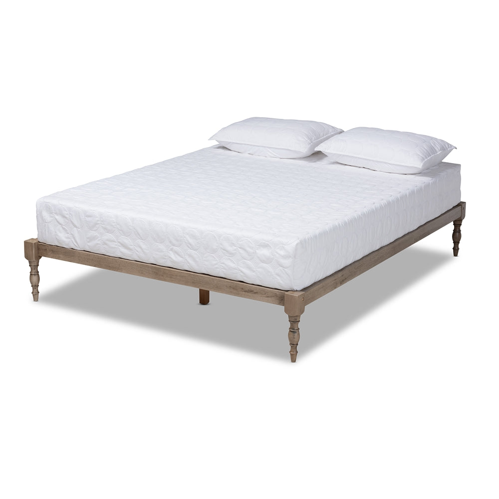 Iseline Walnut Brown Finished Wood Full Size Platform Bed Frame