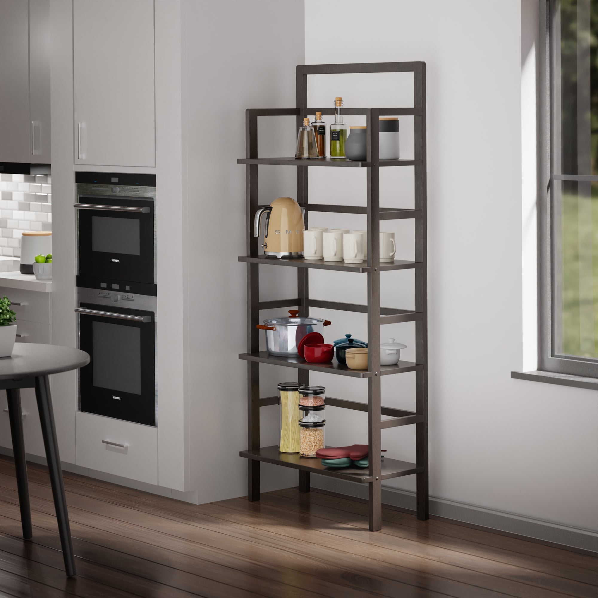 Aiden 4-Tier Baker's Rack, Coffee