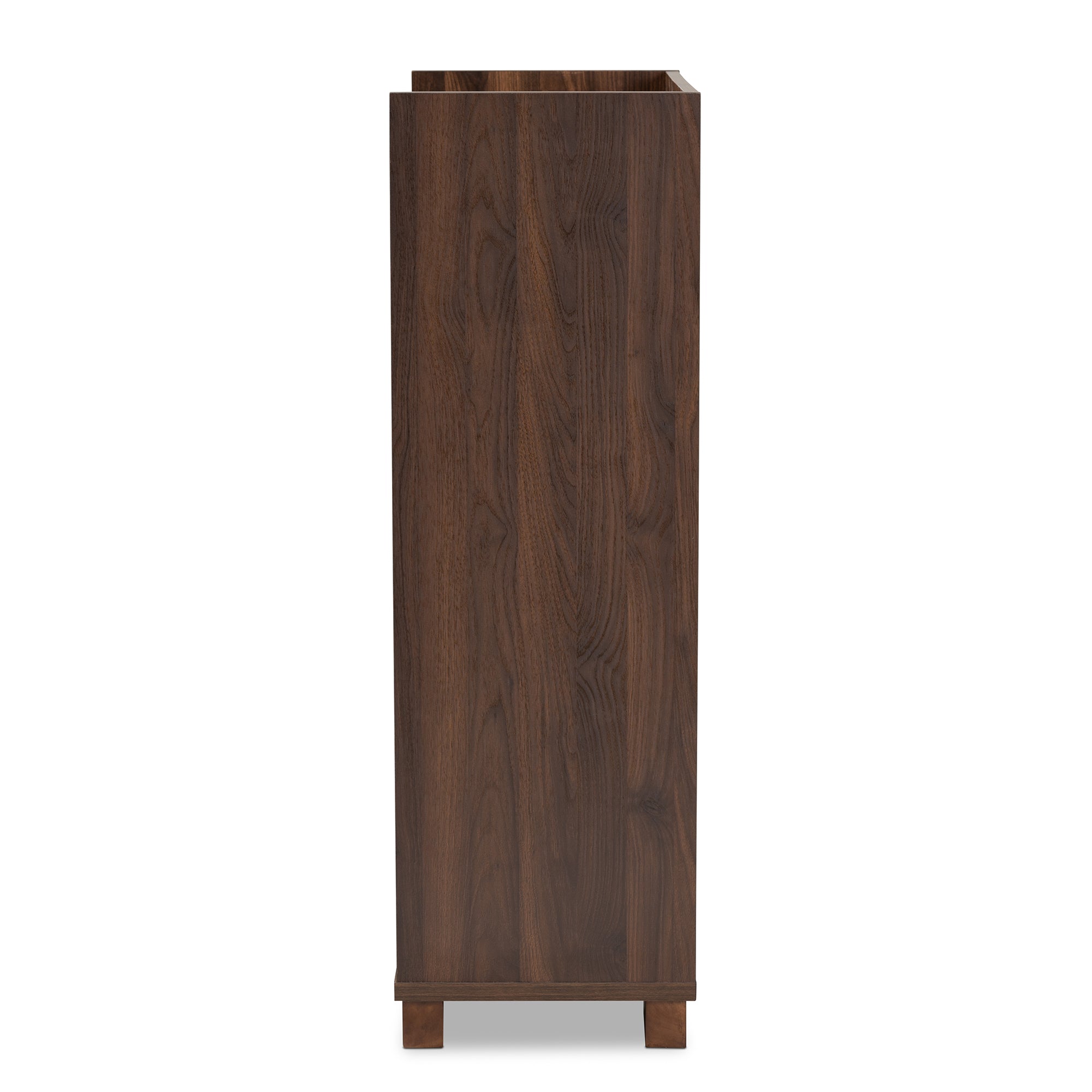 Carrie Transitional Farmhouse Walnut Brown Finished Wood Wine Storage Cabinet