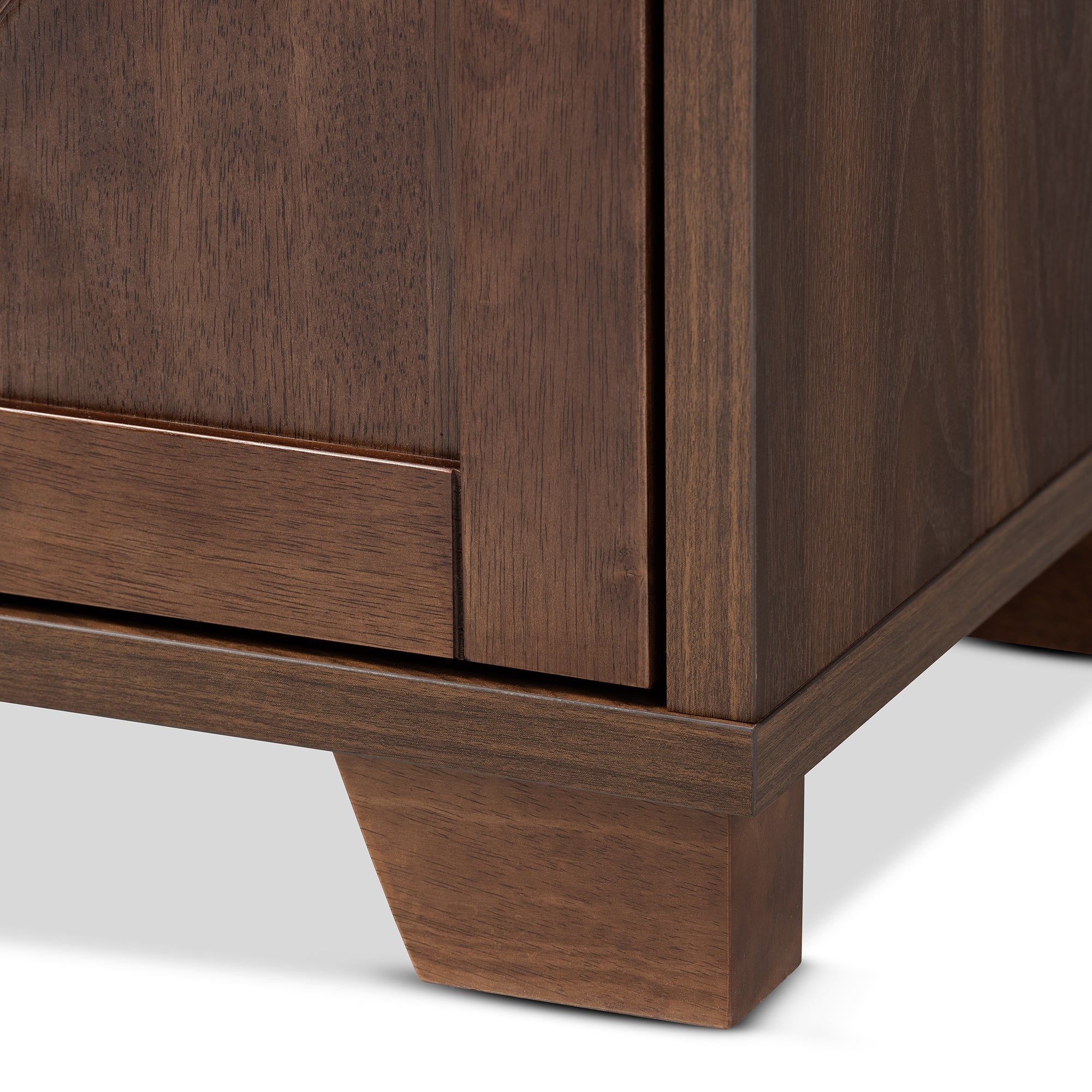 Carrie Transitional Farmhouse Walnut Brown Finished Wood Wine Storage Cabinet