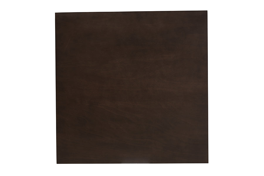 Britte Mid-Century Modern Dark Oak Brown Finished Square Wood Dining Table