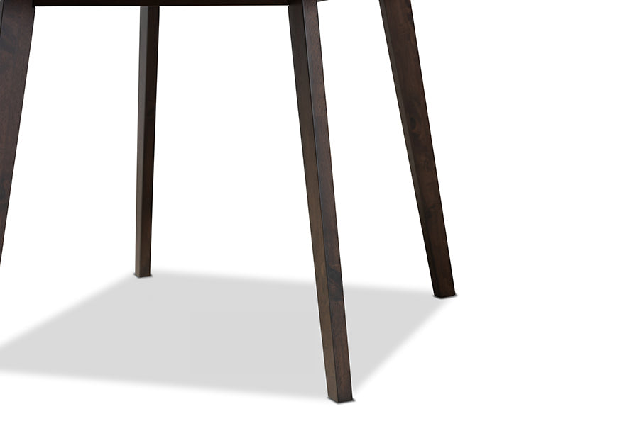 Britte Mid-Century Modern Dark Oak Brown Finished Square Wood Dining Table