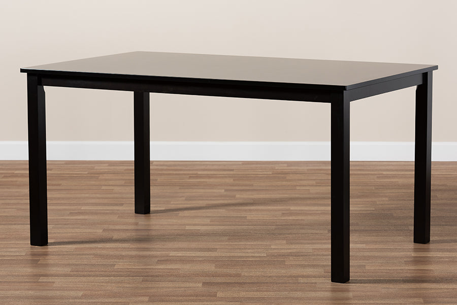Eveline Modern and Contemporary Espresso Brown Finished Rectangular Wood Dining Table