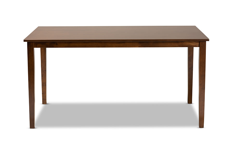 Eveline Modern and Contemporary Walnut Brown Finished Rectangular Wood Dining Table