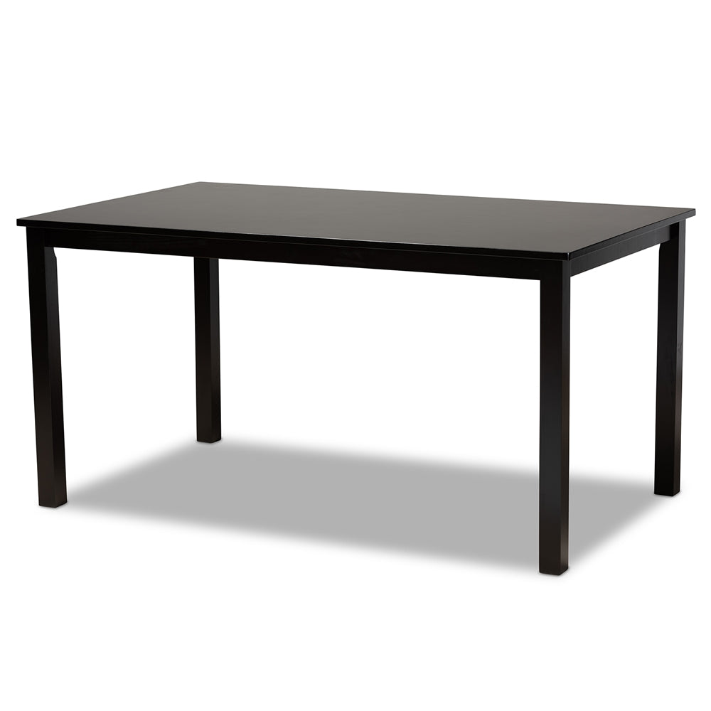 Minette Modern and Contemporary Grey Fabric Upholstered and Espresso Brown Finished Wood 7-Piece Dining Set