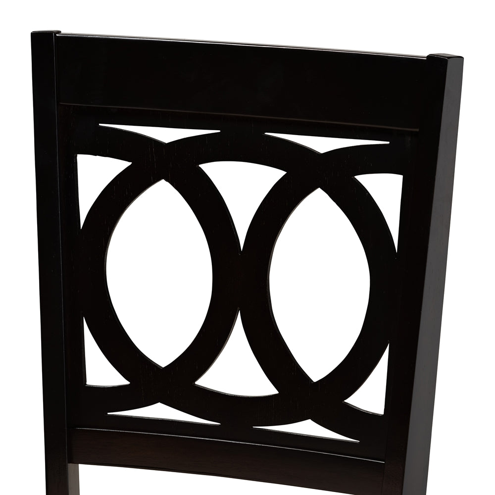 Sanne Modern and Contemporary Sand Fabric Upholstered and Dark Brown Finished Wood 7-Piece Dining Set