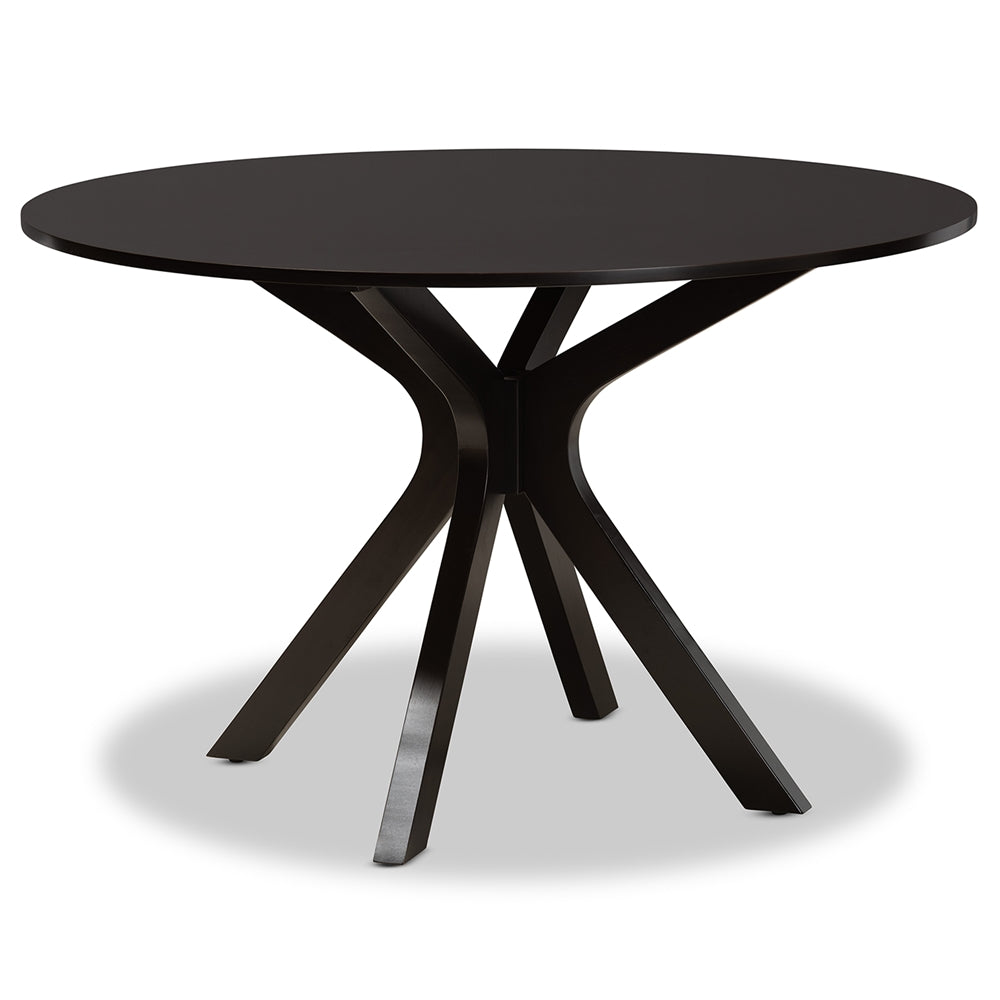 Sadie Modern and Contemporary Grey Fabric Upholstered and Dark Brown Finished Wood 7-Piece Dining Set