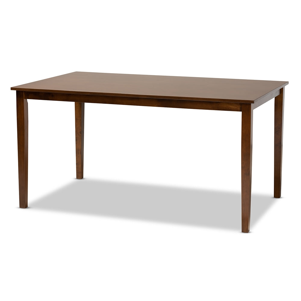Augustine Modern and Contemporary Grey Fabric Upholstered and Walnut Brown Finished Wood 7-Piece Dining Set