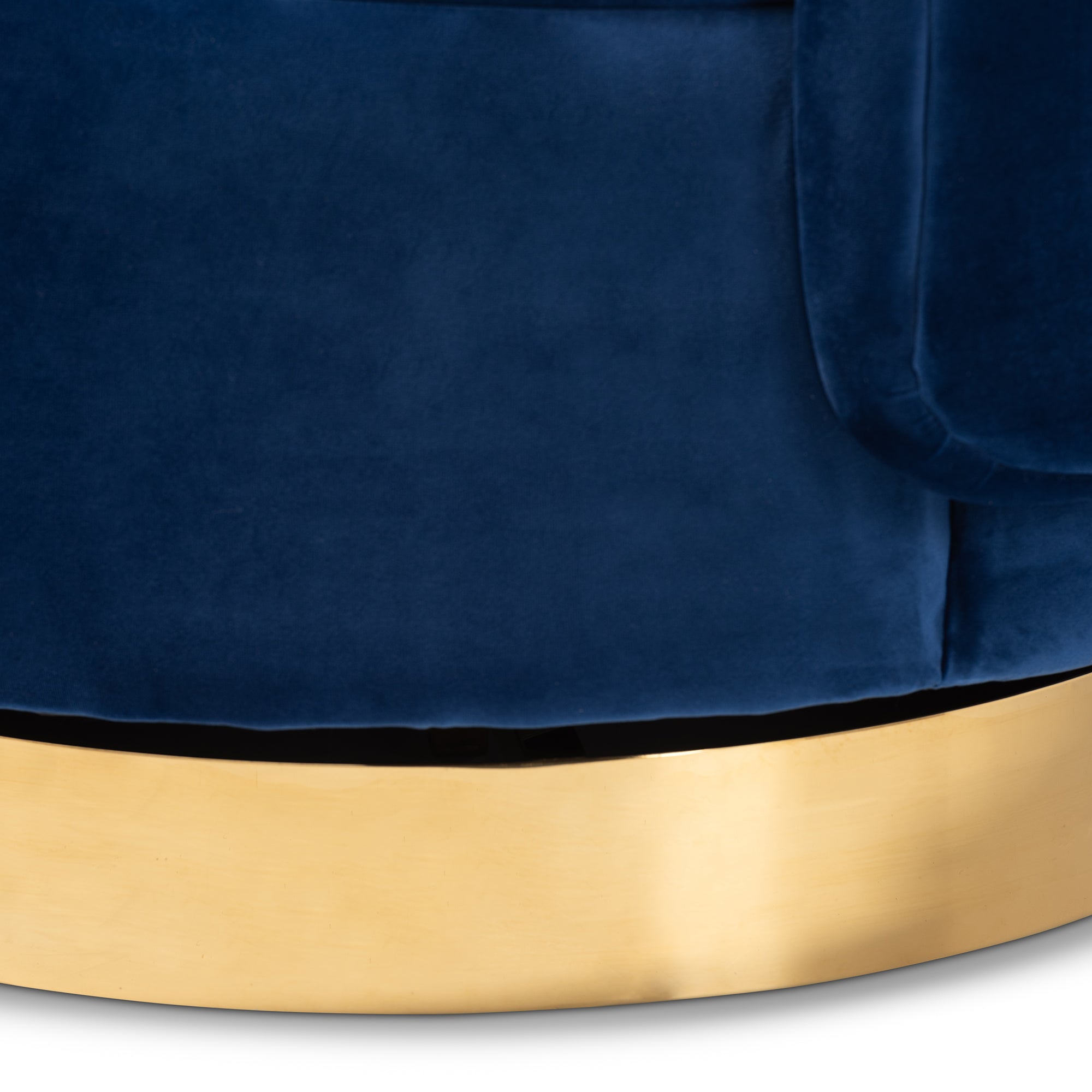 Saffi and Royal Blue Velvet Fabric Upholstered Gold Finished Swivel Accent Chair