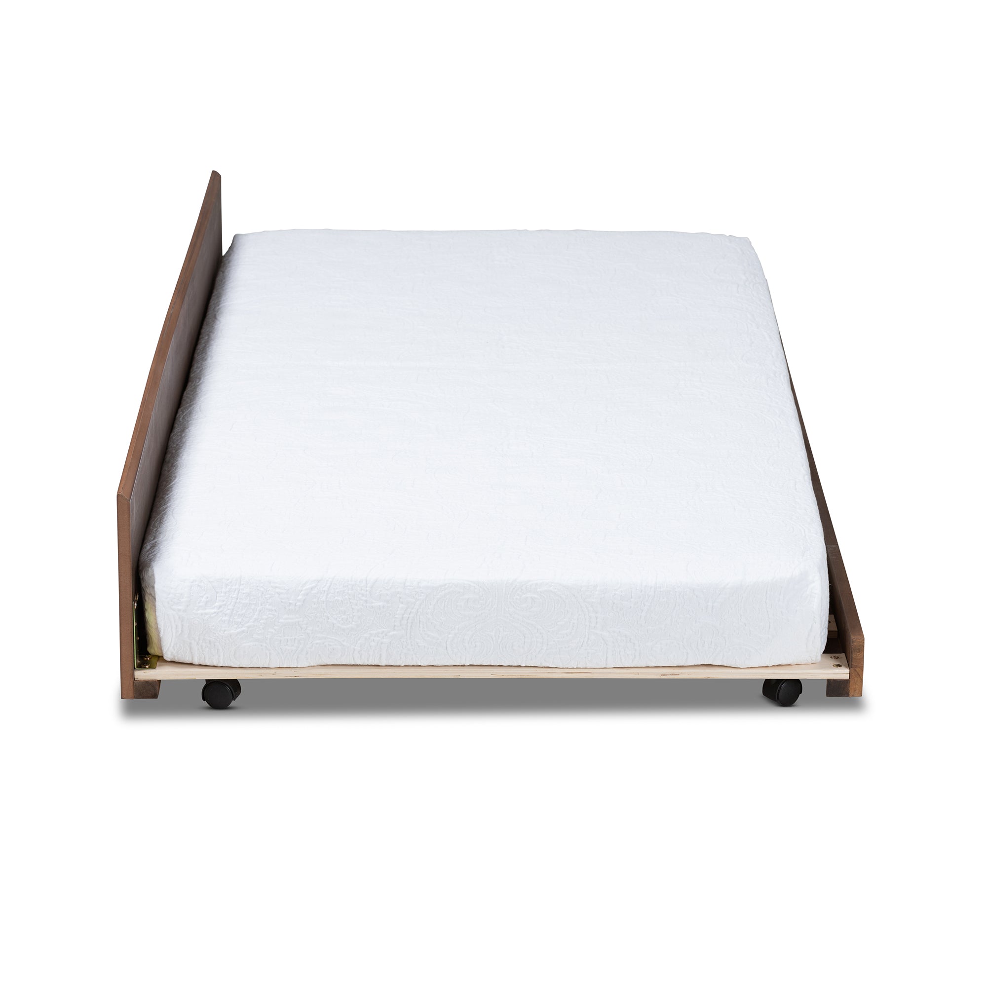Toveli Modern and Contemporary Ash Walnut Finished Twin Size Trundle Bed