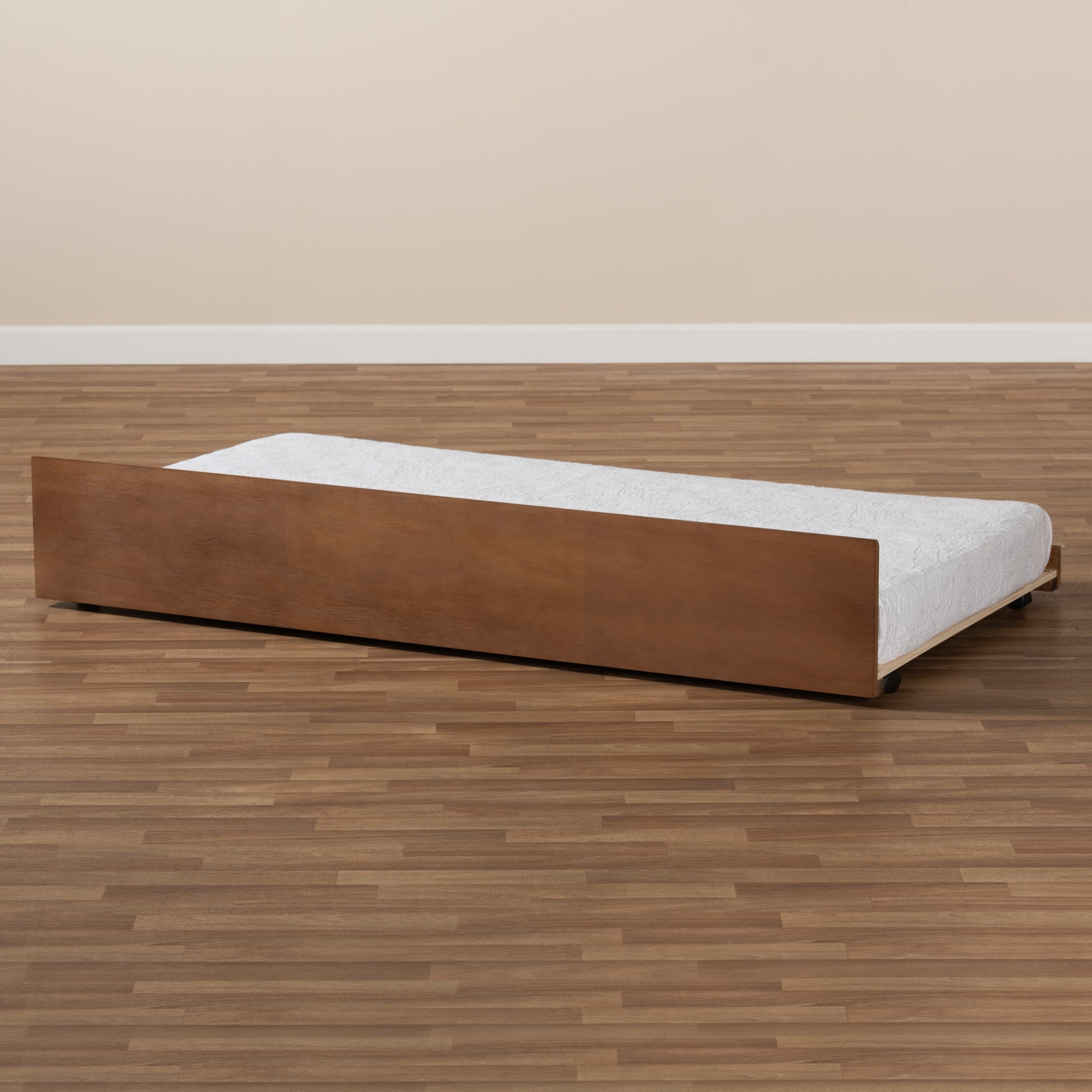 Toveli Modern and Contemporary Ash Walnut Finished Twin Size Trundle Bed