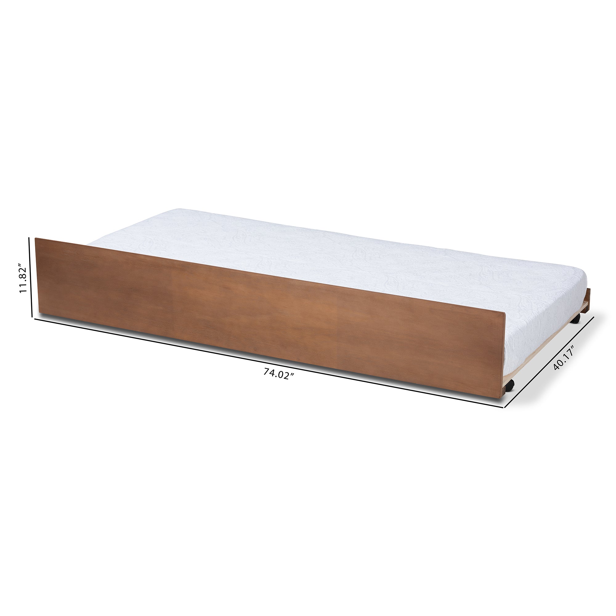 Toveli Modern and Contemporary Ash Walnut Finished Twin Size Trundle Bed