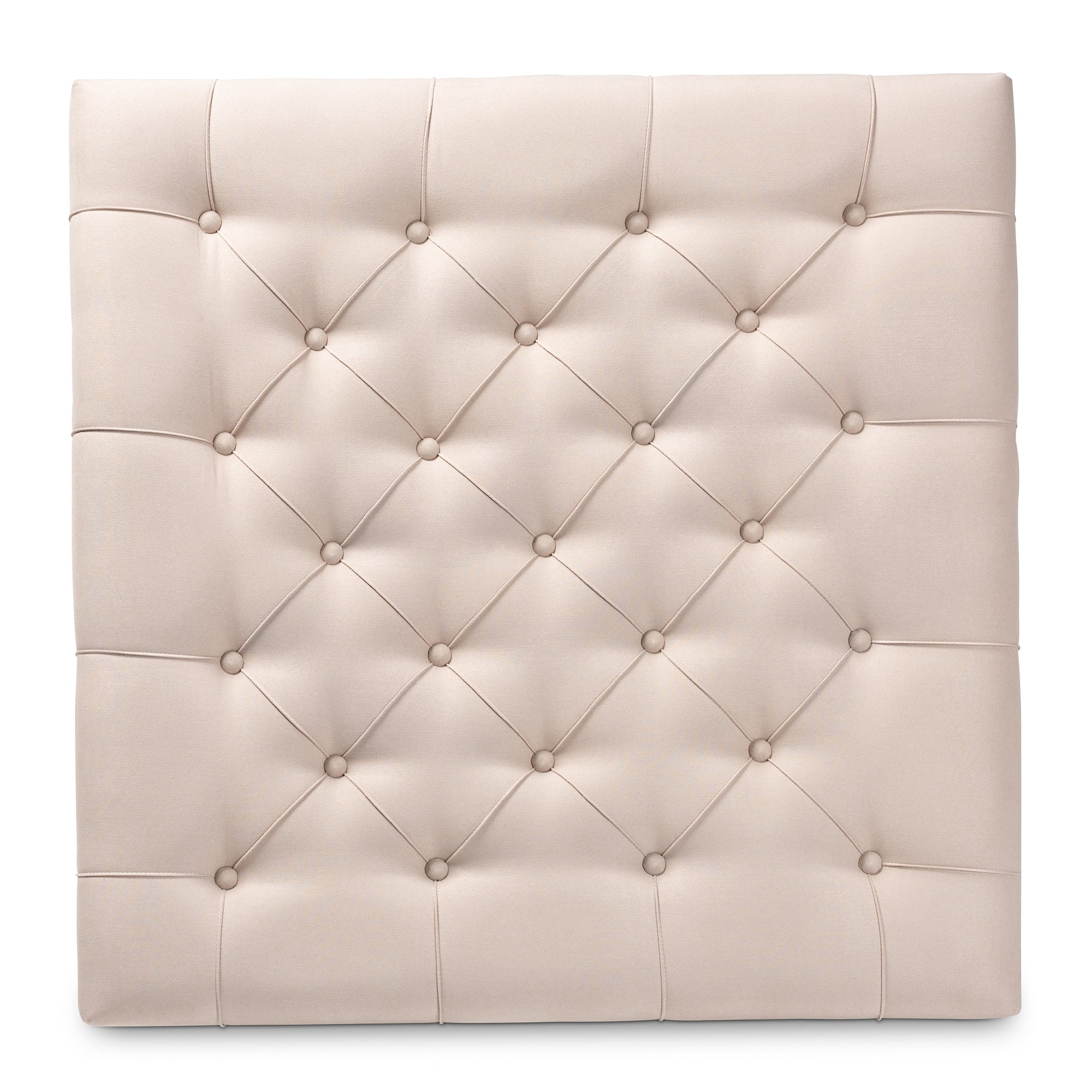 Kelly Modern and Rustic Beige Linen Fabric Upholstered and Greywashed Wood Cocktail Ottoman