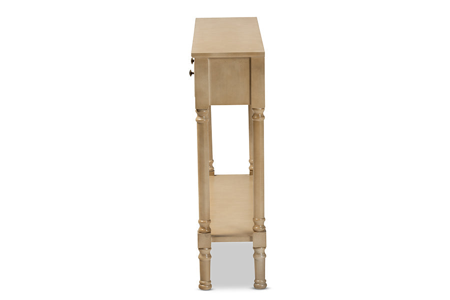 Calvin Classic and Traditional French Farmhouse Oak Brown Finished Wood 3-Drawer Entryway Console Table