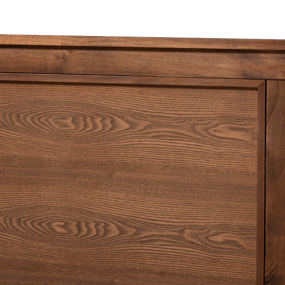 Veronica Walnut Brown Finished Wood King Size Platform Canopy Bed