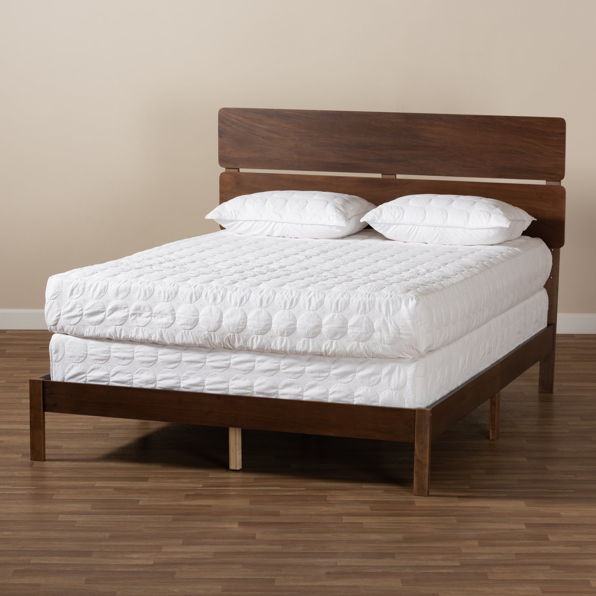 Anthony Walnut Brown Finished Wood Queen Size Panel Bed