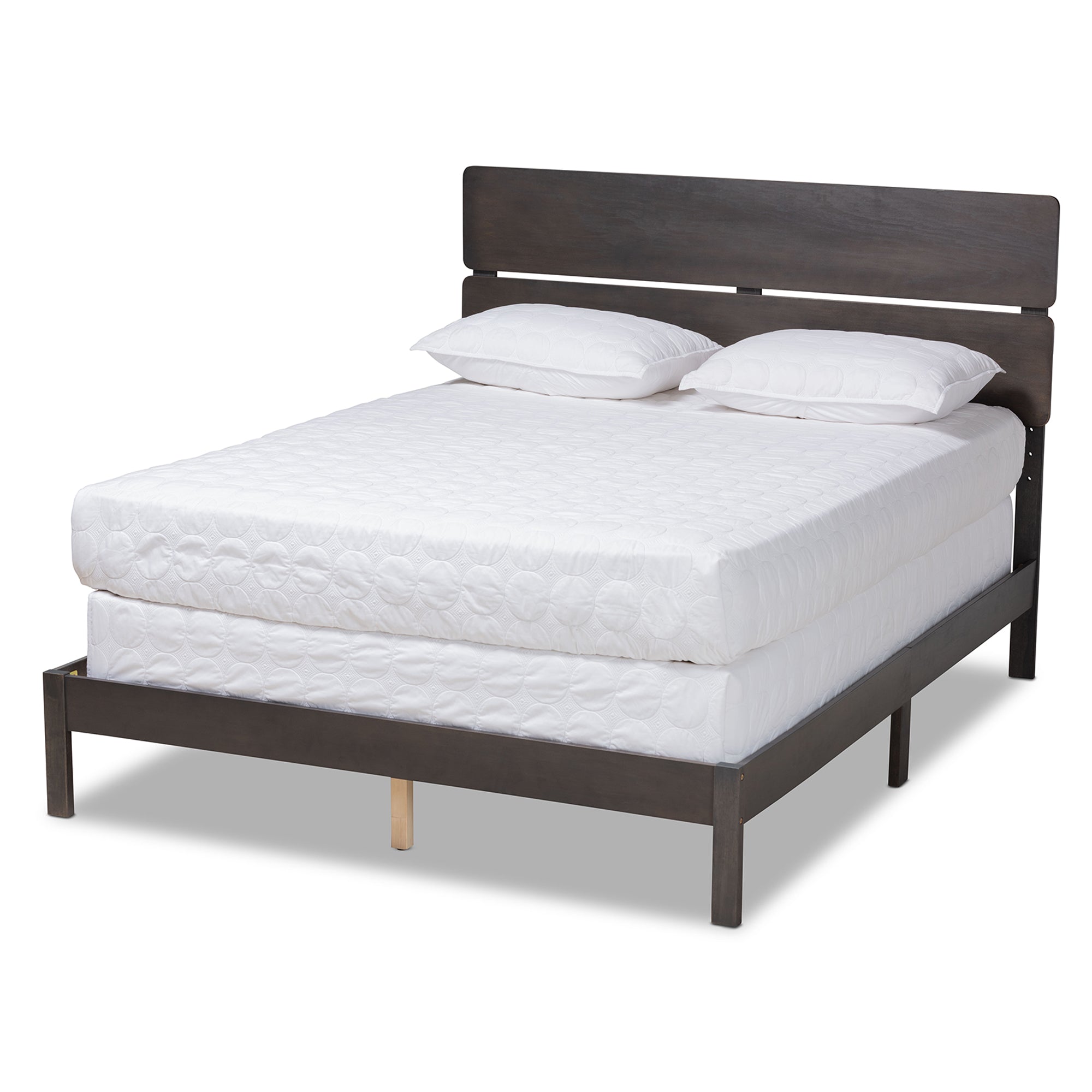 Anthony Modern and Contemporary Dark Grey Oak Finished Wood Queen Size Panel Bed