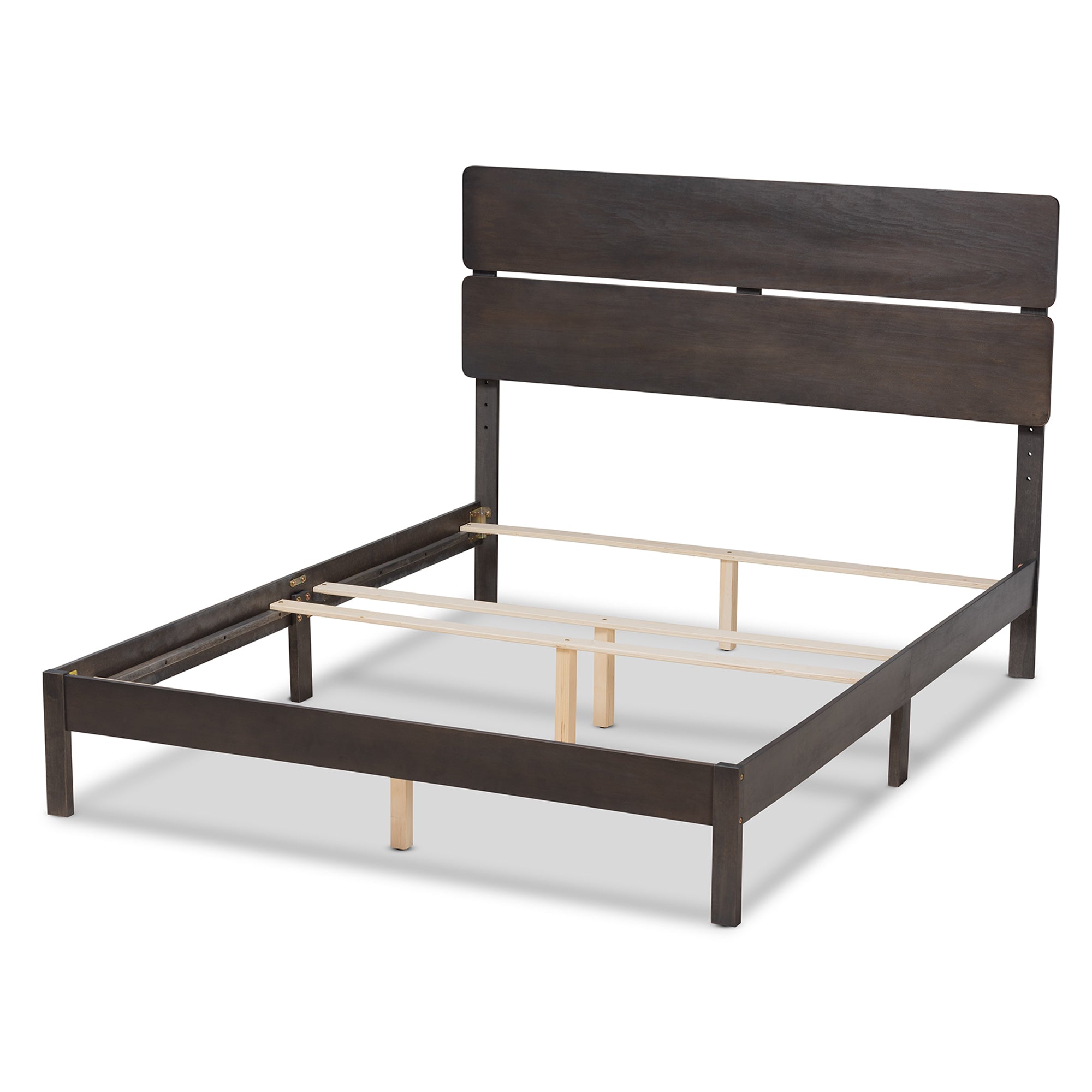 Anthony Modern and Contemporary Dark Grey Oak Finished Wood Queen Size Panel Bed