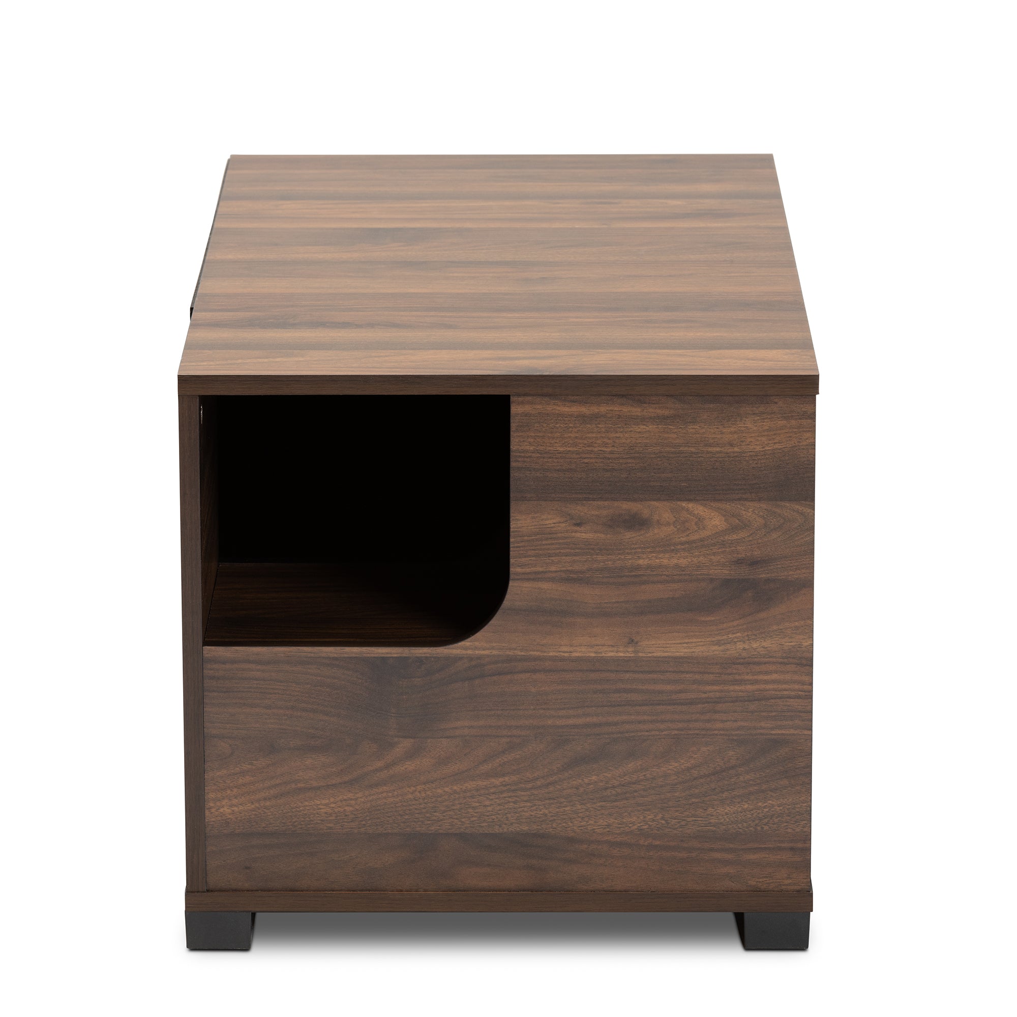 Connor Modern and Contemporary Walnut Brown Finished 2-Door Cat Litter Box Cover House