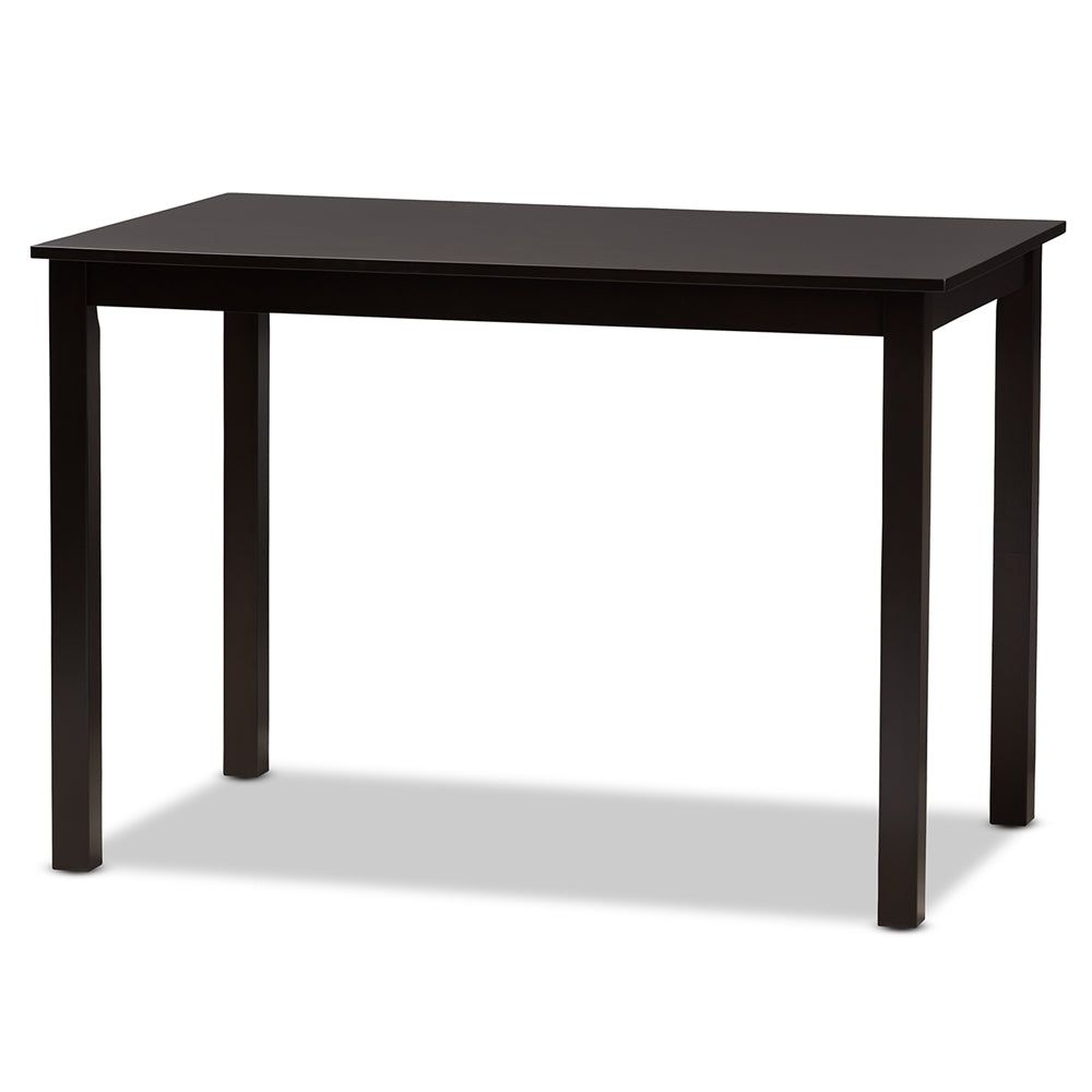 Clarke Modern and Contemporary Grey Fabric Upholstered and Espresso Brown Finished Wood 5-Piece Dining Set