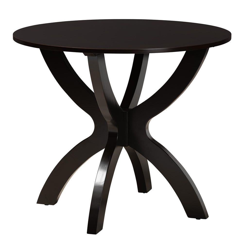 Noemi Modern Beige Fabric and Dark Brown Finished Wood 5-Piece Dining Set