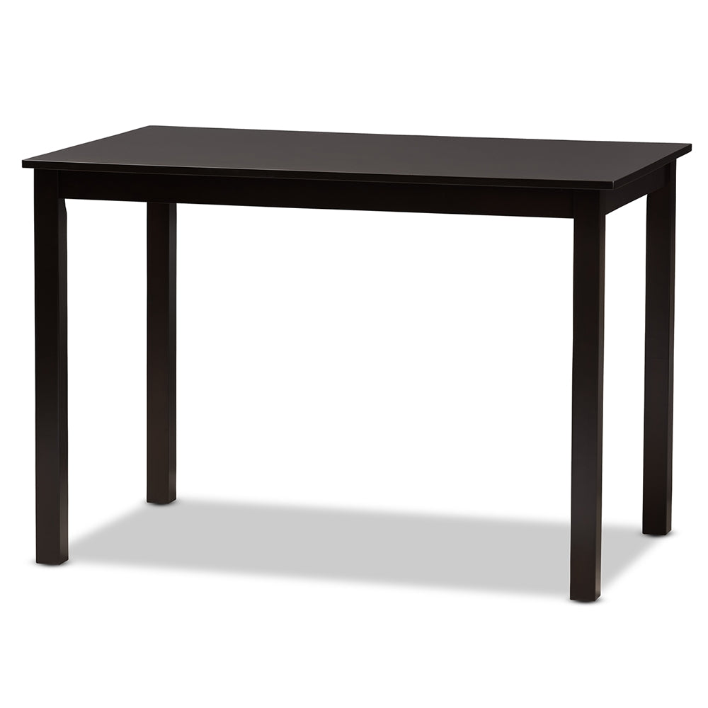 Clarke Modern and Contemporary Sand Fabric Upholstered and Espresso Brown Finished Wood 5-Piece Dining Set