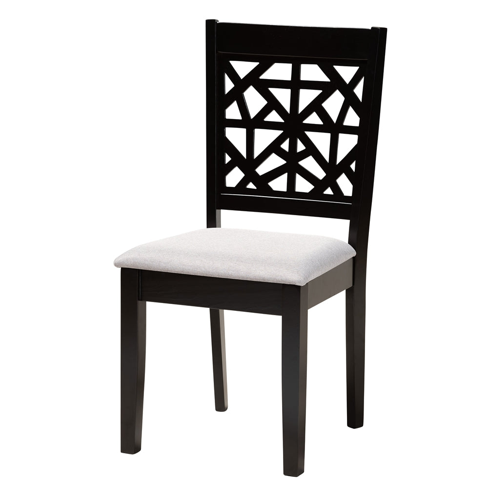 Karel Modern Grey Fabric and Espresso Brown Finished Wood 5-Piece Dining Set