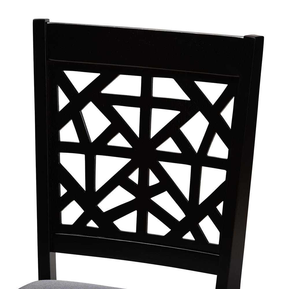 Karel Modern Grey Fabric and Espresso Brown Finished Wood 5-Piece Dining Set