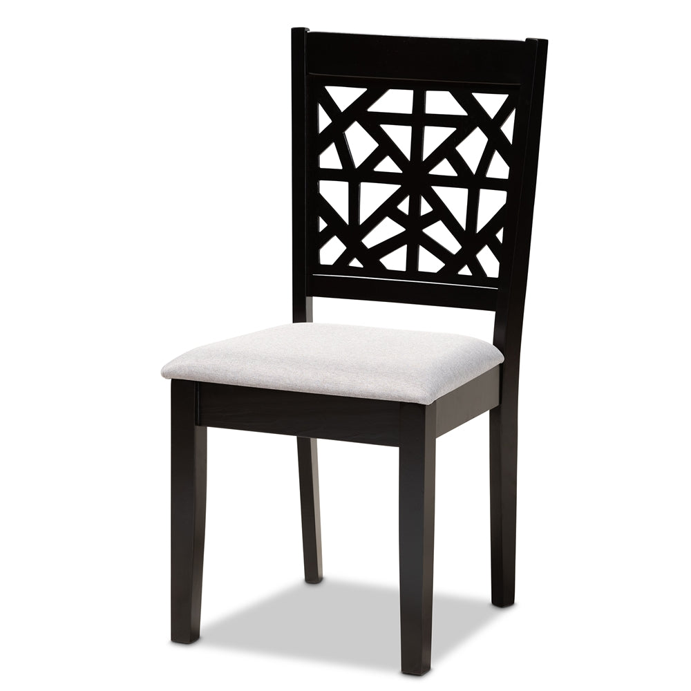 Jackson Modern and Contemporary Grey Fabric Upholstered and Espresso Brown Finished Wood 5-Piece Dining Set