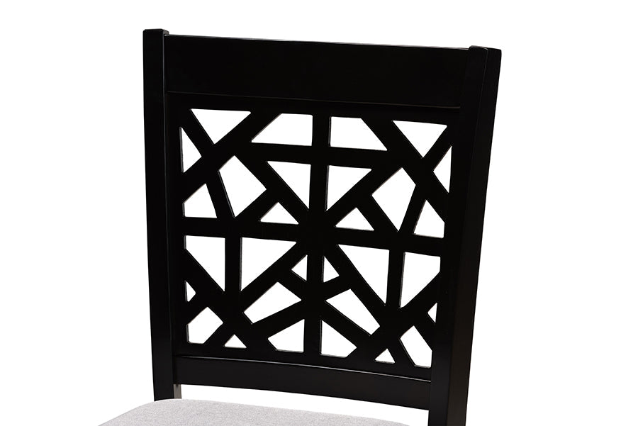 Devon Modern and Contemporary Grey Fabric Upholstered and Espresso Brown Finished Wood 5-Piece Pub Dining Set