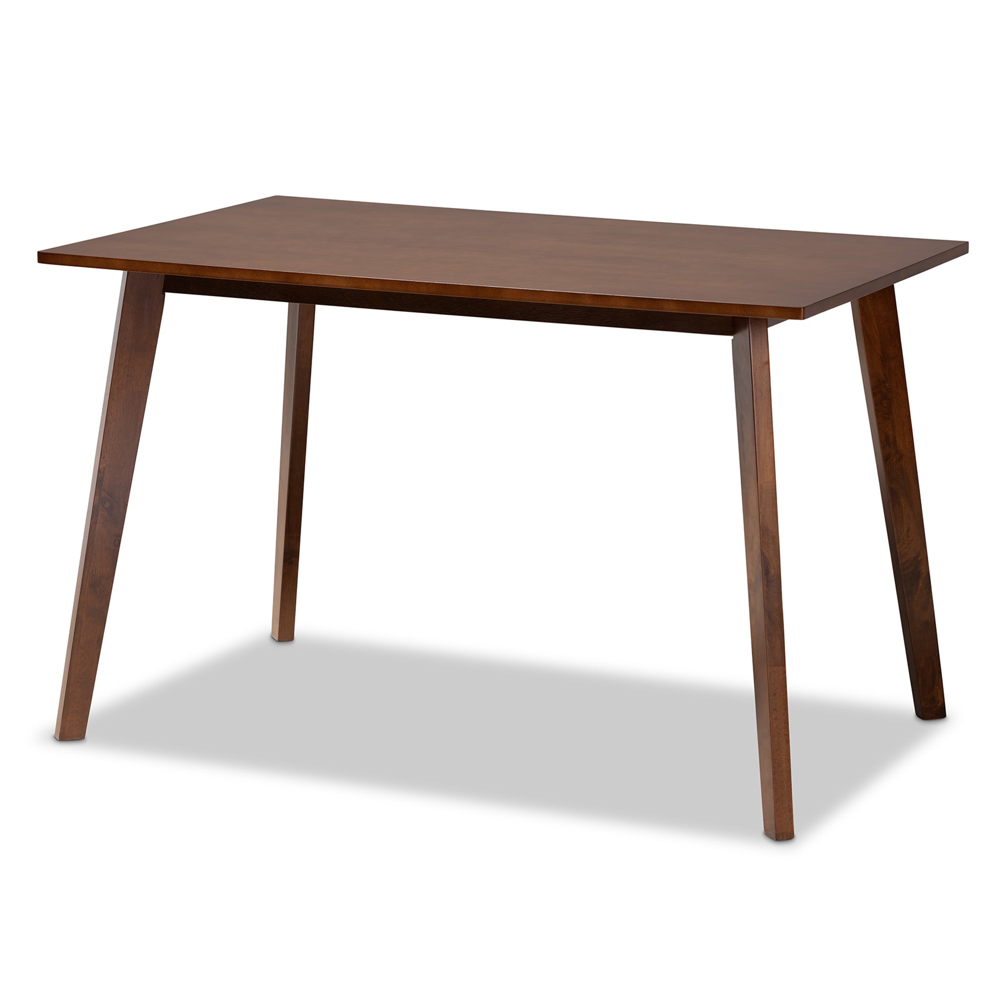 Baxton Studio Britte Mid-Century Modern Transitional Walnut Brown Finished Rectangular Wood Dining Table