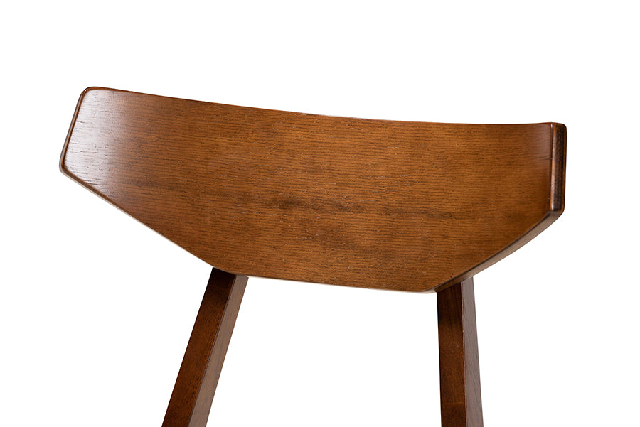 Danica Mid-Century Modern Transitional Light Beige Fabric Upholstered and Walnut Brown Finished Wood 4-Piece Dining Chair Set