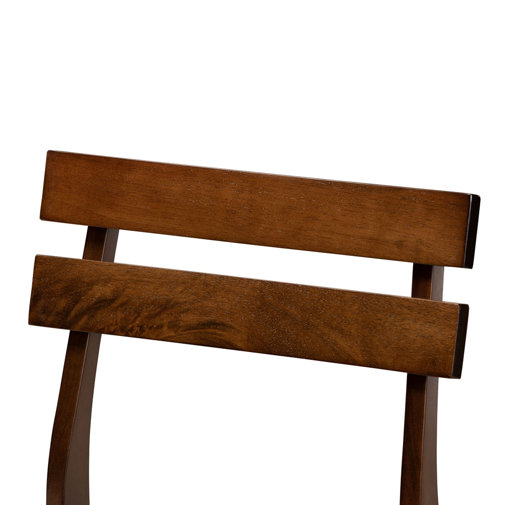 Eiko Mid-Century Modern Transitional Light Grey Fabric Upholstered and Walnut Brown Finished Wood 5-Piece Dining Set