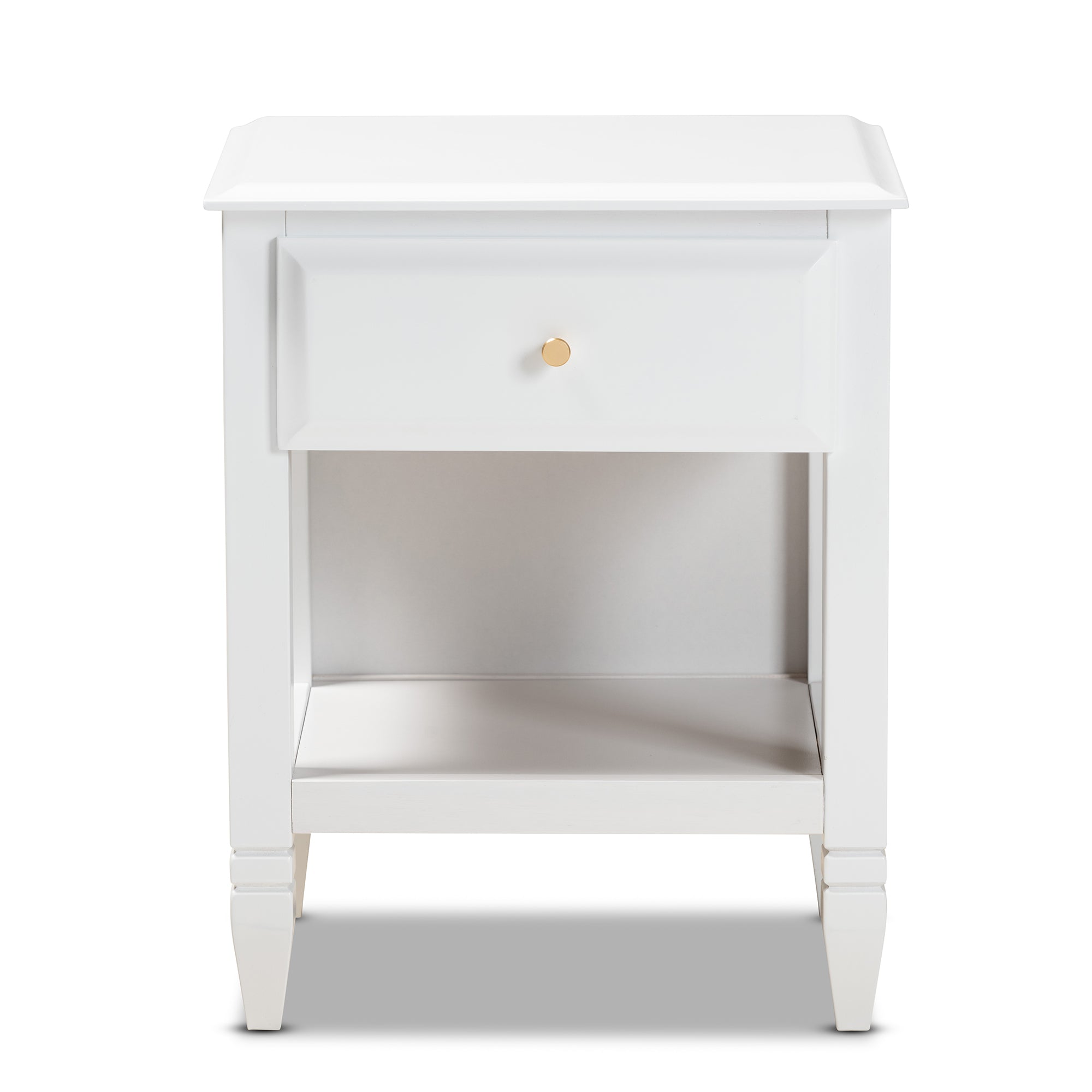 Naomi Classic and Transitional White Finished Wood 1-Drawer Bedroom Nightstand
