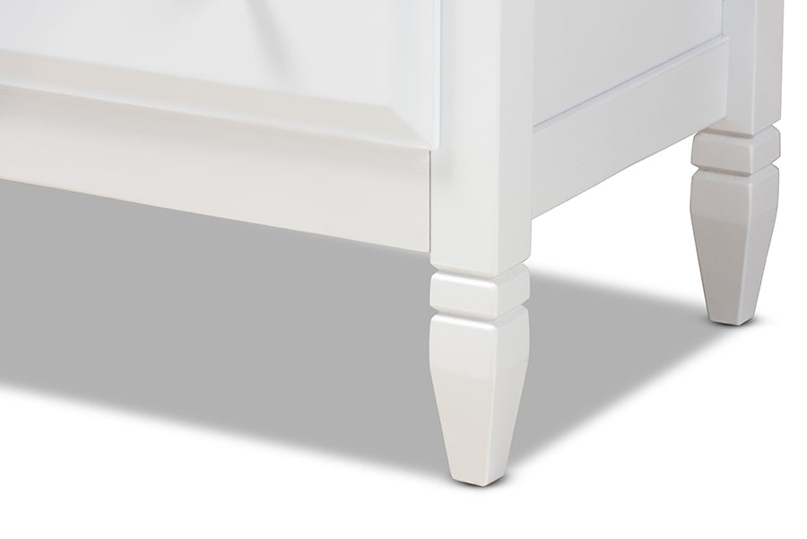 Naomi Classic and Transitional White Finished Wood 4-Drawer Bedroom Chest