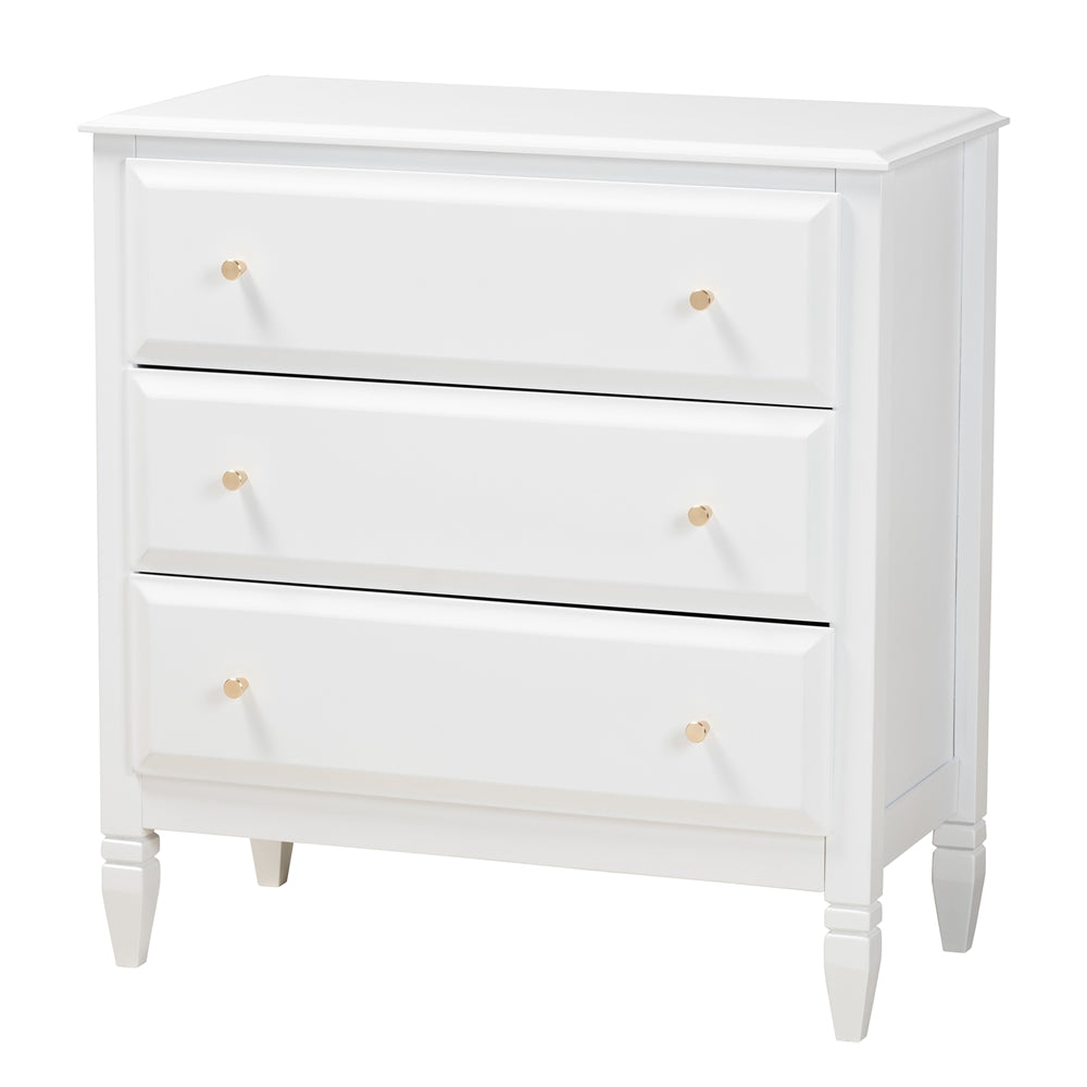 Aroura Twin White Rubberwood 3-Piece Bedroom Set – Classic Storage Bed with Chest & Nightstand