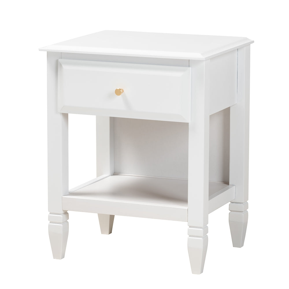 Aroura Twin White Rubberwood 3-Piece Bedroom Set – Classic Storage Bed with Chest & Nightstand