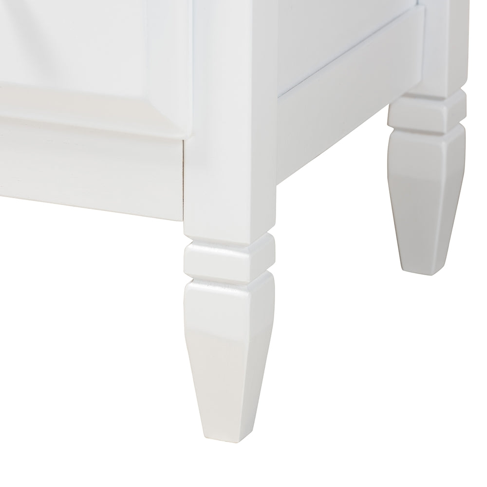 Aroura Twin White Rubberwood 3-Piece Bedroom Set – Classic Storage Bed with Chest & Nightstand